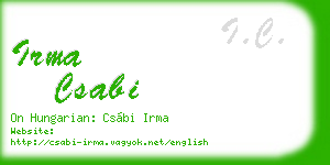 irma csabi business card